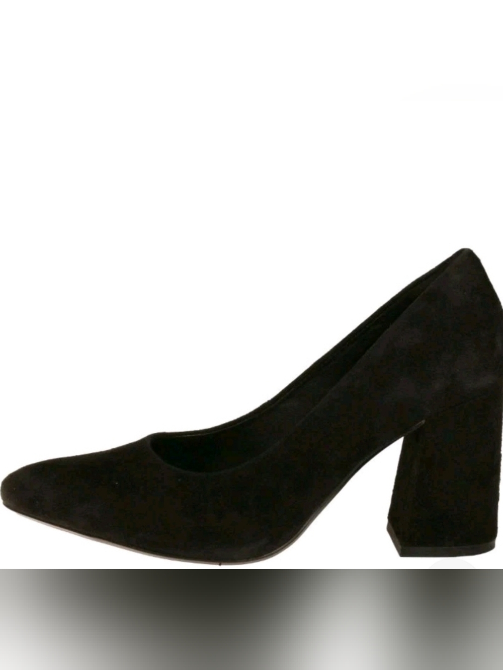 Clarks Shoes Classic Black Suede Block Heel Pump - Women 7.5